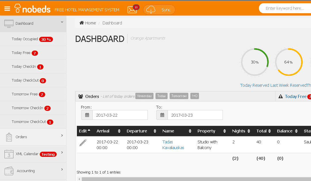 NOBEDS Free Hotel Management System
